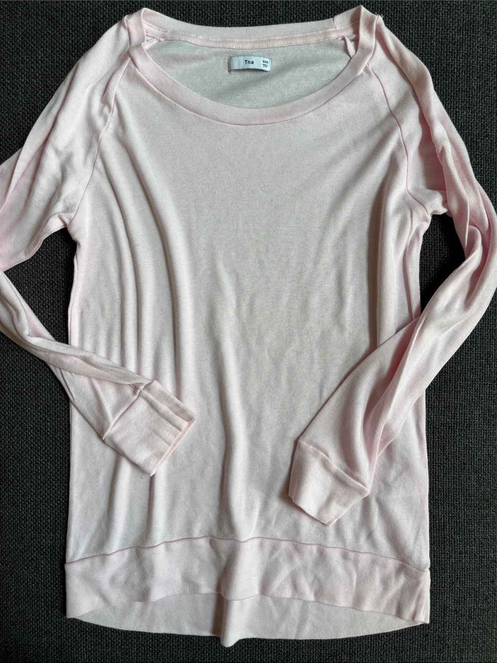 NWOT TNA Light Pink Long Sleeve Crew Tee